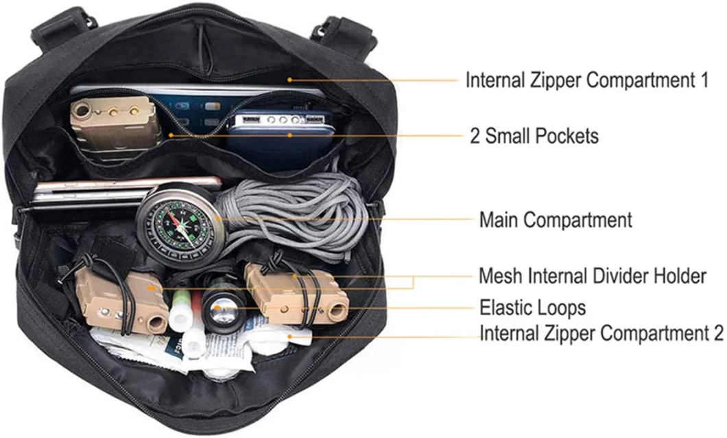 Tactical Chest Rig, Molle Radio Chest Harness Holder Holster Vest for Two Way Radio Walkie Talkies