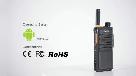 Rádio 4G Poc LTE Rede Android Walkie Way com cartão Dual SIM e botão GPS Inrico T520