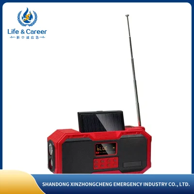 Lanterna de rádio multifuncional solar AM/FM/Noaa banda meteorológica com carregador de celular